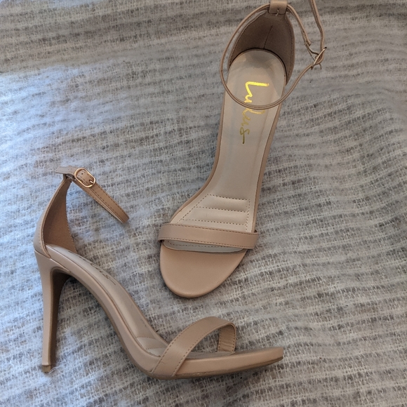 Lulu's Nude Vegan Leather Heels - Picture 9 of 15